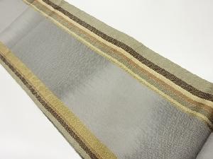 縞に菱模様織出し全通袋帯